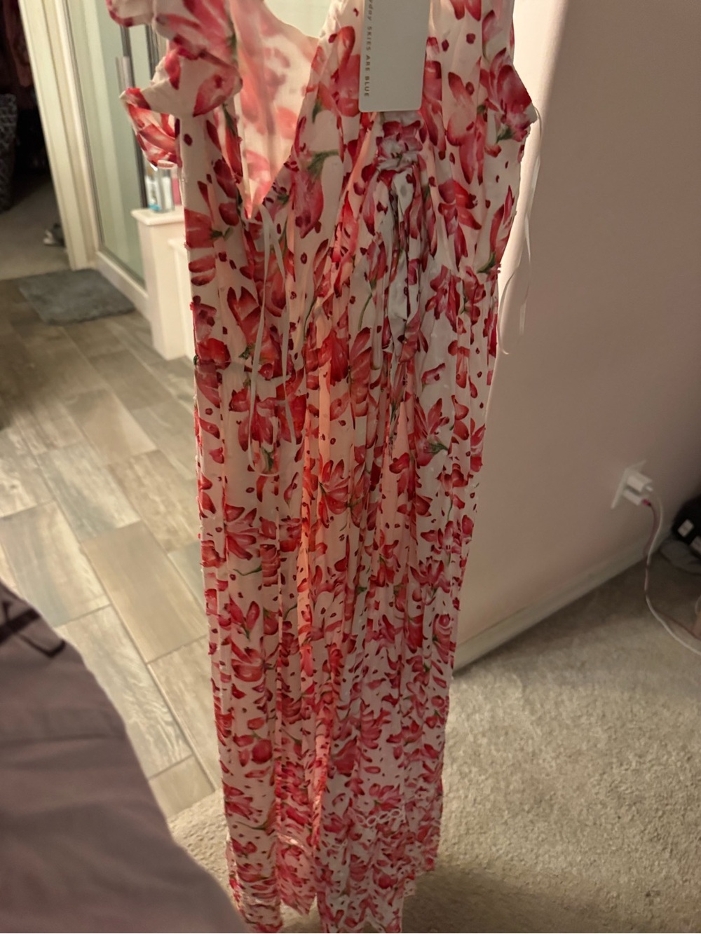 Skies Are Blue Pink Floral V-Neck Maxi Dress